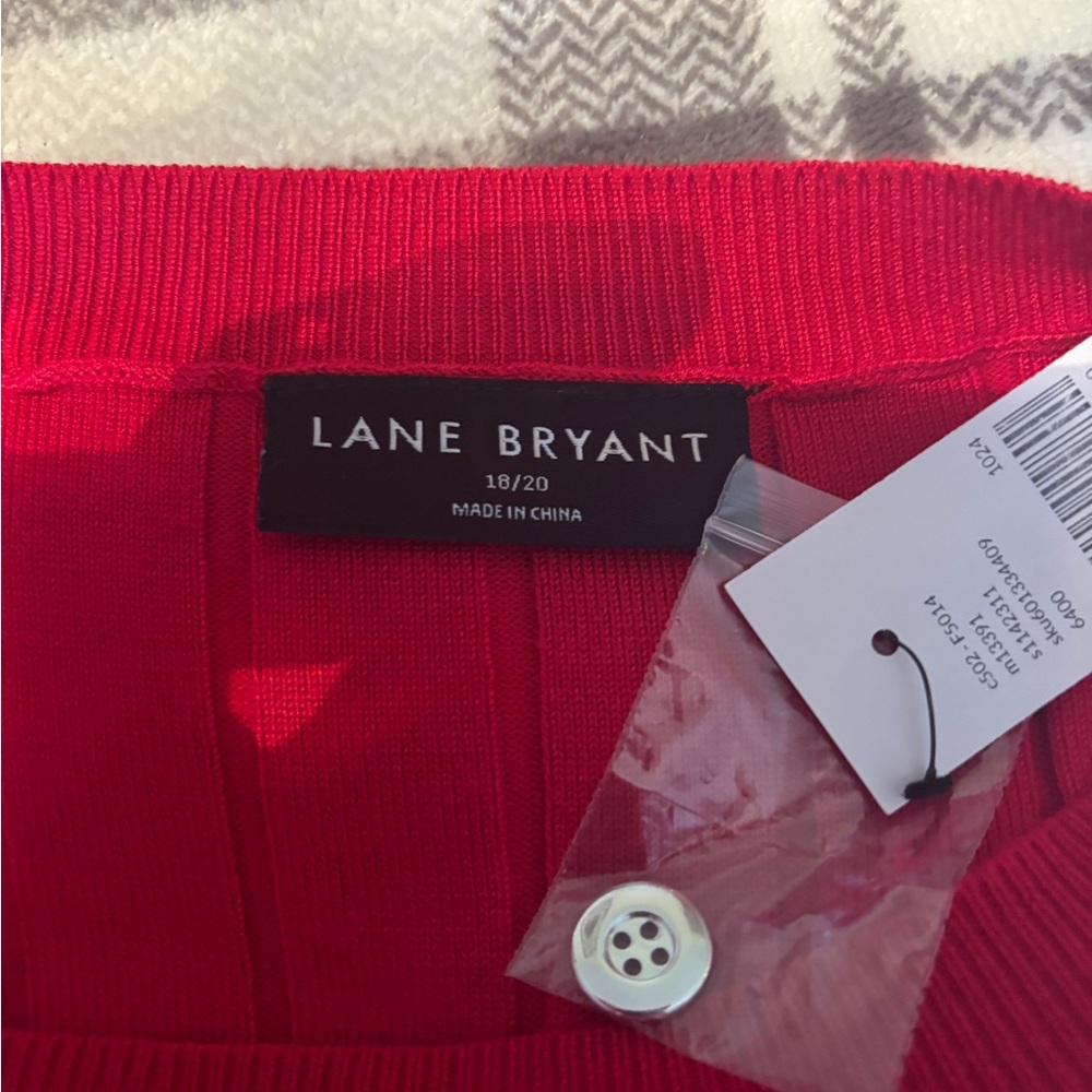 Red Ribbed Sweater with Button Detail - Picture 5 of 5